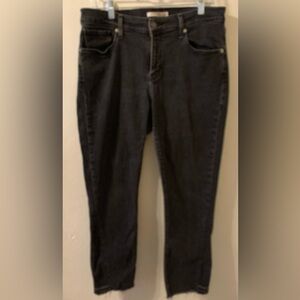 Levi's curvy black washed fringe hem jeans-12m/32